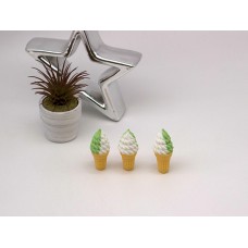 «Мороженое в рожке» зелено-белое кукольное