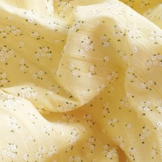 Батист ажурный в цветочки. Цвет - желтый