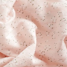 Батист ажурный в цветочки. Цвет - нежный розовый