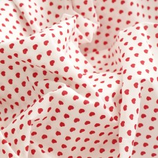 Батист с рисунком. Цвет-Красные сердца на белом