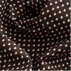 Батист с рисунком. Цвет-Розовые сердца на темном шоколаде