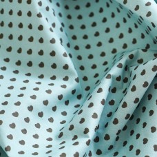 Батист с рисунком. Цвет-коричневые сердца на мятном