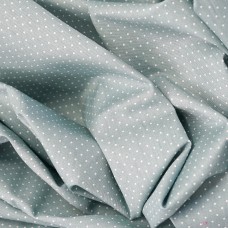 Сатин. 100% хлопок. ЦВЕТ - белый горошек на темной мяте