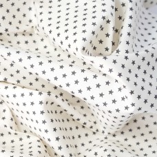 Сатин. 100% хлопок. ЦВЕТ - серые звезды на белом