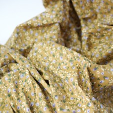 Сатин. 100% хлопок. ЦВЕТ - осенние цветы на горчице