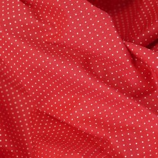 Сатин. 100% хлопок. ЦВЕТ - красный в белый горох
