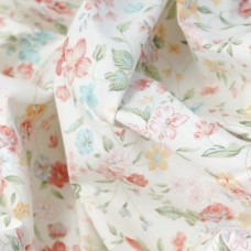 Сатин. 100% хлопок. ЦВЕТ - винтажные цветы на белом