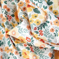Сатин. 100% хлопок. ЦВЕТ - оранжево-желтые цветы