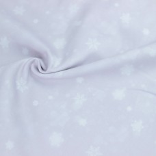 Сатин хлопок премиум "Новогодняя" коллекция - рисунок снежинки на розовом