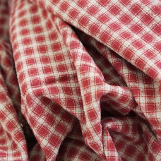 Фактурный хлопок премиум клетка/штрихи. Цвет - красный 