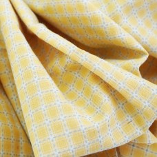 Фактурный хлопок премиум клетка/штрихи. Цвет - желтый 