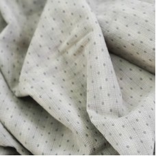 Фактурный хлопок премиум винтажный горошек. Цвет - серо-зелёный