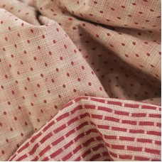 Фактурный хлопок премиум винтажный горошек. Цвет - пудово красный