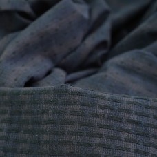 Фактурный хлопок премиум винтажный горошек. Цвет - темный синий