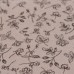 Теплый хлопок - контурные цветы-листья на пыльном бежевом