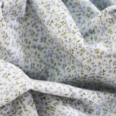 Теплый хлопок микро цветы. Цвет - синий на голубом