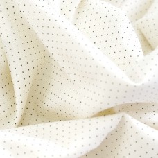 Теплый хлопок тенсель в мелкий горошек. Цвет - темные на молоке