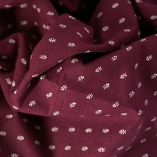 Теплый хлопок. Цвет - мелкие цветы на бордовом