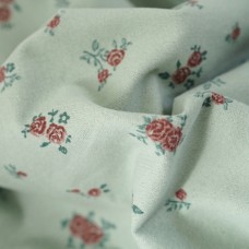 Теплый хлопок. Цвет - розы на бирюзово-мятном