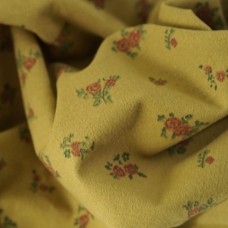 Теплый хлопок. Цвет - розы на горчичном