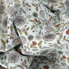 Теплый хлопок. Цвет - осенние цветы на мятном