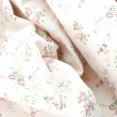 Теплый хлопок. Цвет - винтажные цветы на молоке