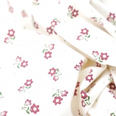 Теплый хлопок. Цвет - бордовые цветы на сливочном