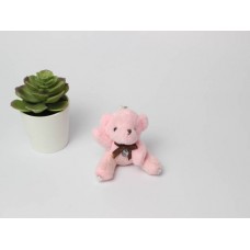 Мишка сидячий с бантиком– цвет розовый
