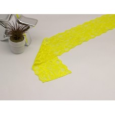 Кружево эластичное широкое  – цвет желтый (метраж)
