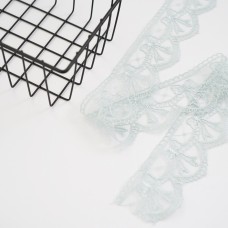 Кружево на сетке бантики. Цвет - бирюза.