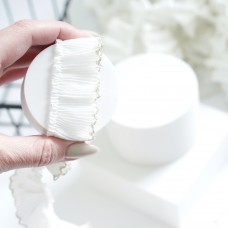 Кружево микрогофре с кантом. Цвет - белый/золото