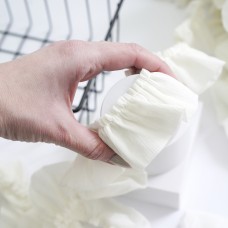 Кружево из шифона волан. Цвет - молочный