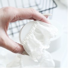 Кружево сетка в сердечки. Цвет теплый белый