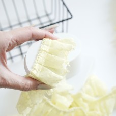 Кружево сетка в сердечки. Цвет светлый желтый