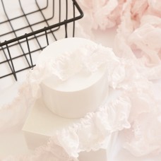 Кружево сетка в сердечки. Цвет бледный розовый