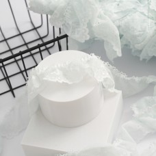 Кружево сетка в сердечки. Цвет бледный голубой