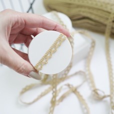 Кружево ажурная полумесячная цепочка. Ширина - около 1 см. Цвет - бежевый Кружево ажурная полумесячная цепочка. Ширина - около 1 см. Цвет - бежевый