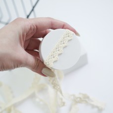 Хлопковое кружево ажурный зубчик. Цвет натуральный    