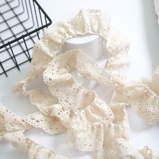 Хлопковое кружево легкая оборка. Цвет натуральный Хлопковое кружево легкая оборка. Цвет натуральный