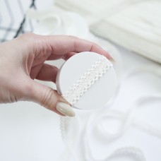 Хлопковое кружево двусторонняя волна . Цвет белый Хлопковое кружево двусторонняя волна . Цвет белый