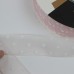 Лента органза 2,5 см цвет - светло-розовый в белый горох (метраж)