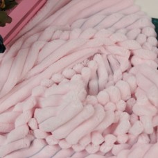 Мех вельбоа в полоску (1,5 см) - цвет розовый