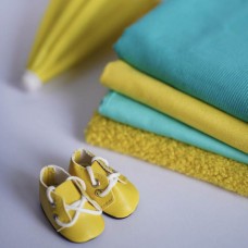Набор тканей бирюзовый с желтым, зонт и ботинки