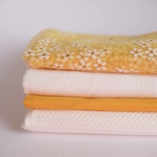 Набор тканей - цвет желтый с белым