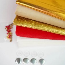 Набор тканей по курсу "Дракон" -  красный золото