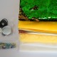 Набор тканей по курсу "Дракон" -  желтый мех с зелеными пайетками