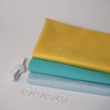 Набор тканей для одежды для курса "ГУСИКИ" для девочки - желтый с голубым