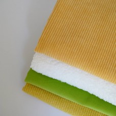 Набор тканей для пошива - пальто, платье, шапка (горчица)