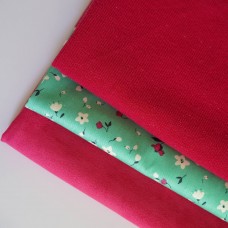 Набор тканей для пошива - сарафан, рубашка (фуксия) + для тела котика