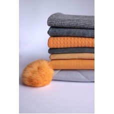 Набор тканей для зимней одежды для курса КРИСТИНА - цвет горчица-серый
